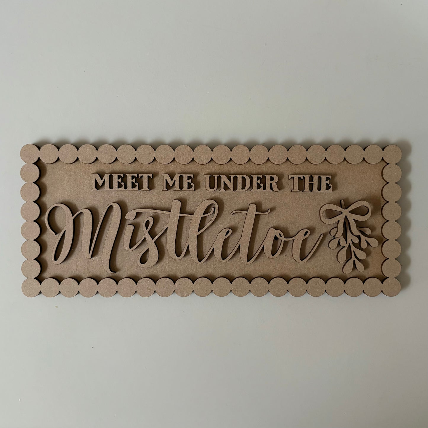 30cm Meet Me Under The Mistletoe Bead Frame Sign