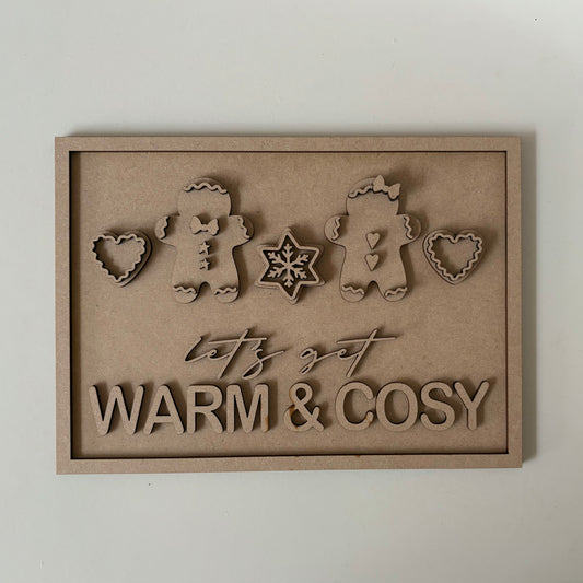 25cm Warm & Cosy Sign
