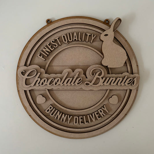 20cm Chocolate Bunnies Sign