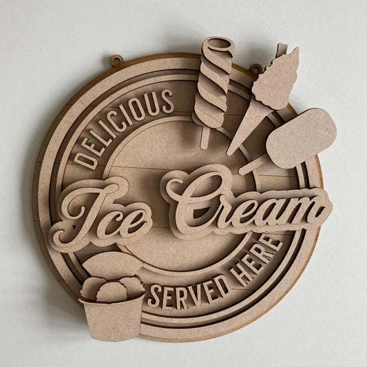 20cm Ice Cream Sign