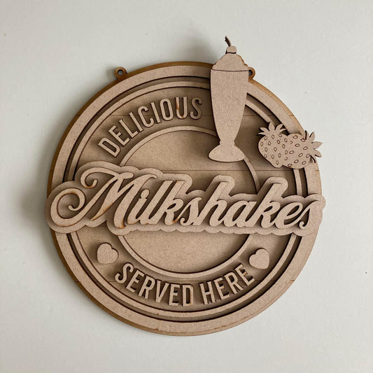 20cm Strawberry Thickshake Sign