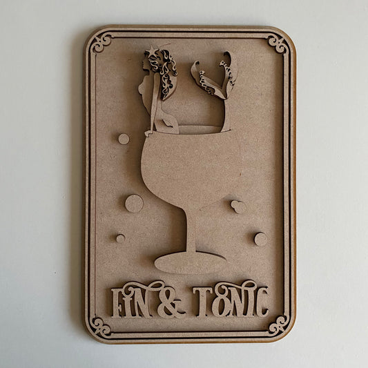 30cm Fin & Tonic Mermaid Sign