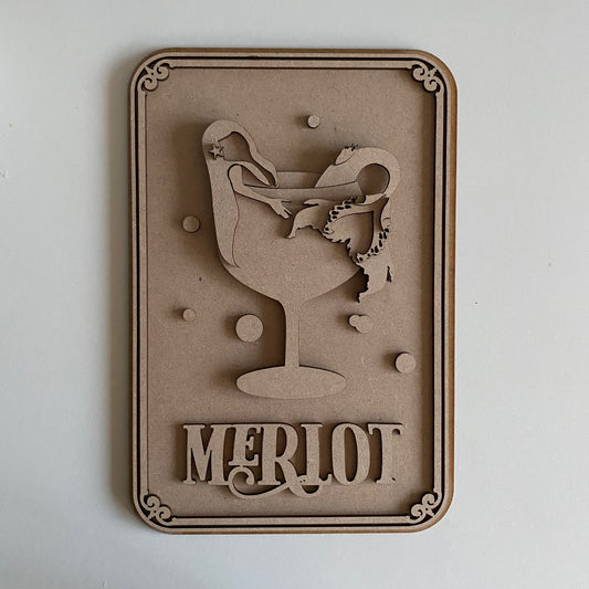 30cm Merlot Mermaid Sign