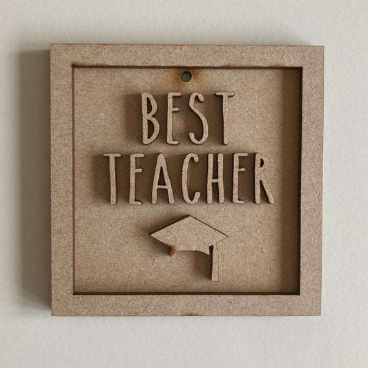 9cm Best Teacher Mortarboard Mini Frame