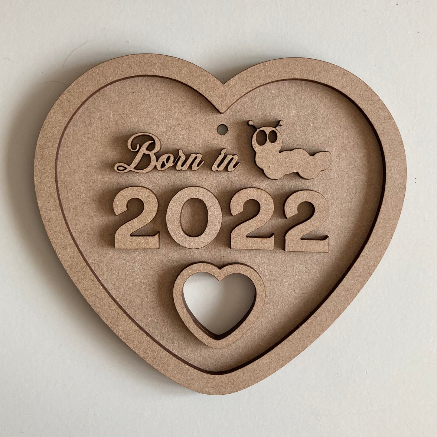 15cm Born In 2025 Heart Sign
