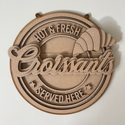 20cm Croissants Round Sign