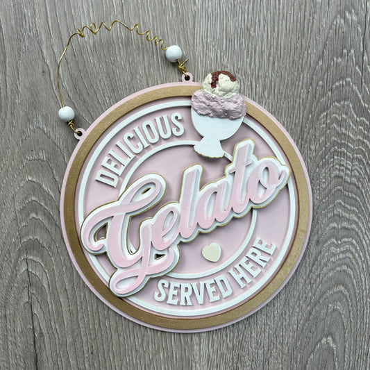 20cm Hand-Painted Gelato Sign