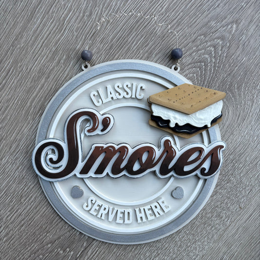 20cm Hand-Painted S'mores Sign