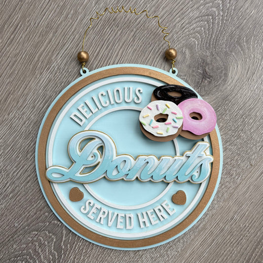 20cm Hand-Painted Donuts Sign
