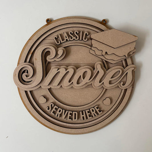 20cm S'mores Sign