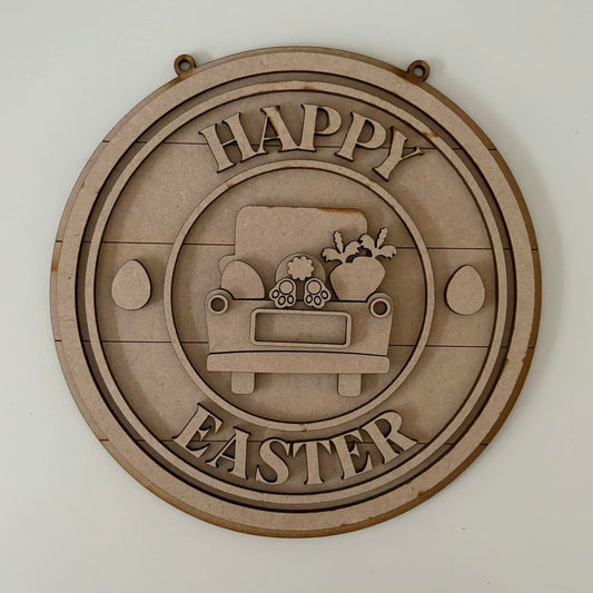 20cm Happy Easter Round Sign