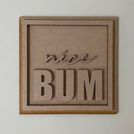 19cm Nice Bum Square Sign