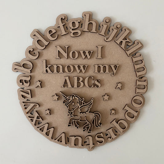 20cm Alphabet Unicorn Sign
