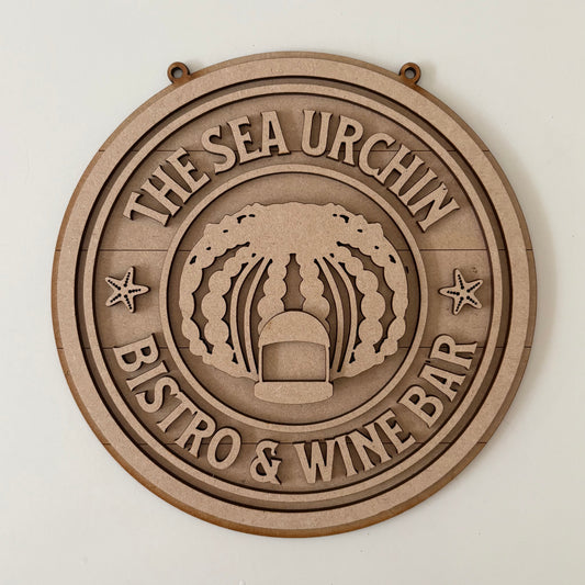 20cm The Sea Urchin Bistro & Wine Bar Sign