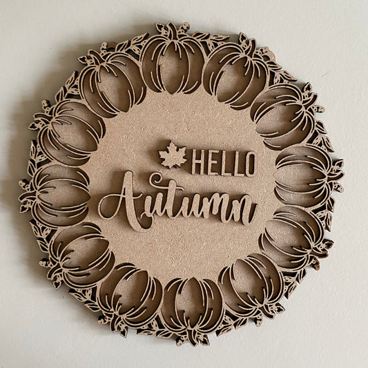 20cm Hello Autumn Pumpkin Wreath