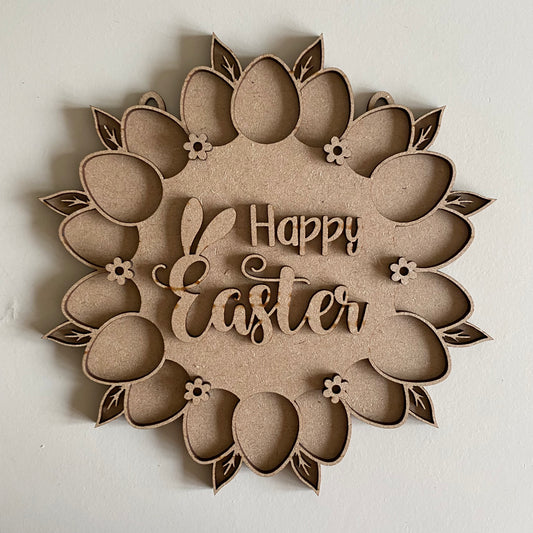 20cm Happy Easter Egg Wreath