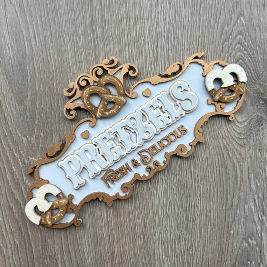 30cm Hand-Painted Pretzels Sign