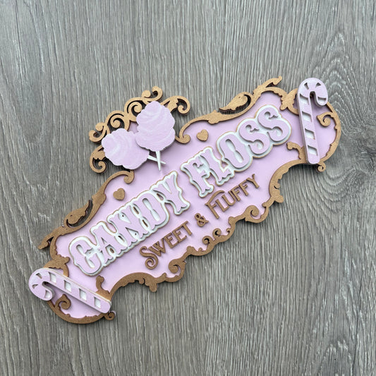 30cm Hand-Painted Candy Floss Sign