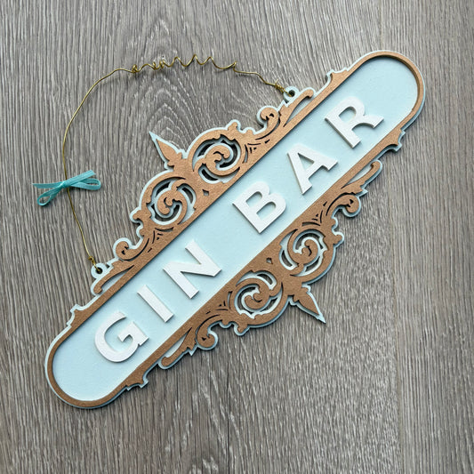 30cm Hand-Painted Gin Bar Sign