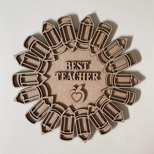 20cm Best Teacher Sign