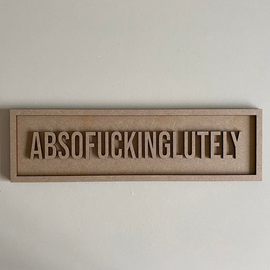 30cm Absofuckinglutely Sign