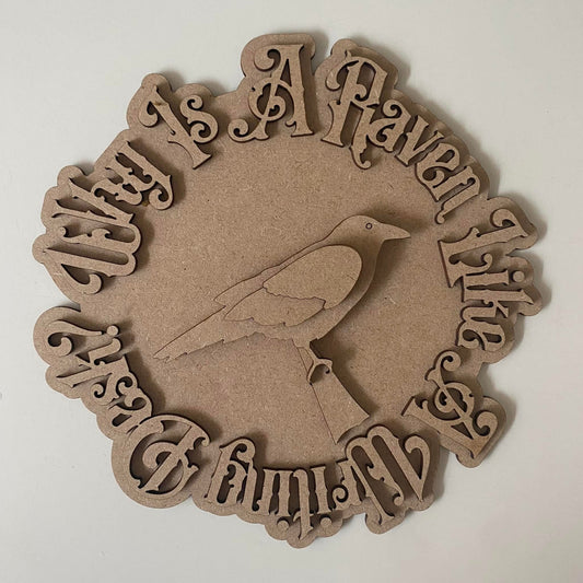 20cm Why Is A Raven Like A Writing Desk? Sign.