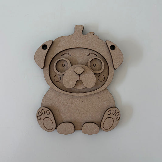 10cm Pumpkin Pug Decoration