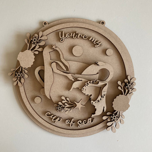 20cm Cup Of Sea Winter Mermaid Sign