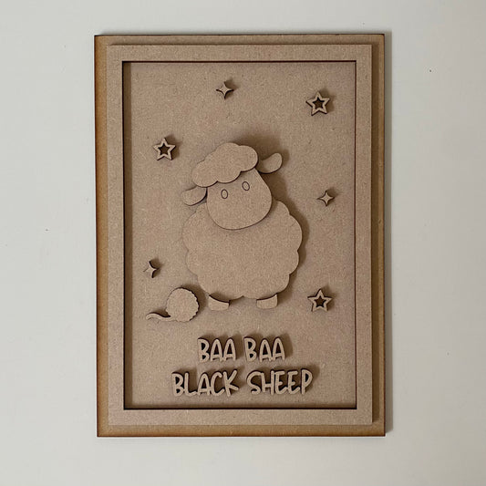25cm Baa Baa Black Sheep Sign