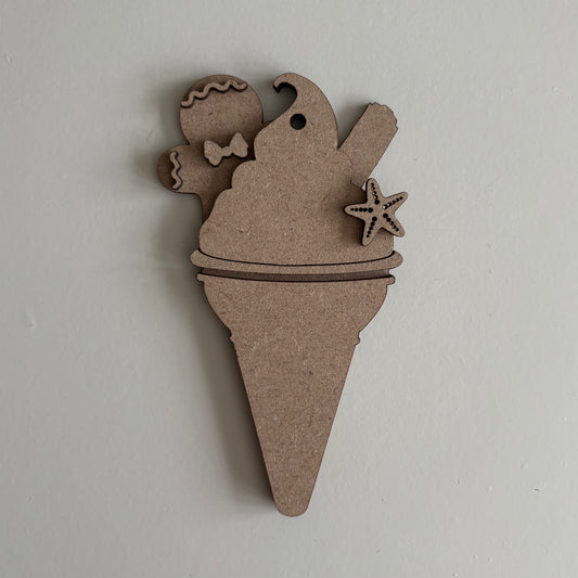 13cm Primitive Gingerbread Man Ice Cream Decoration