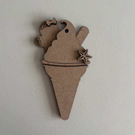 13cm Primitive Gingerbread Lady Ice Cream Decoration