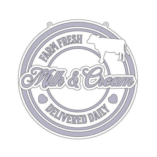 20cm Milk & Cream Sign