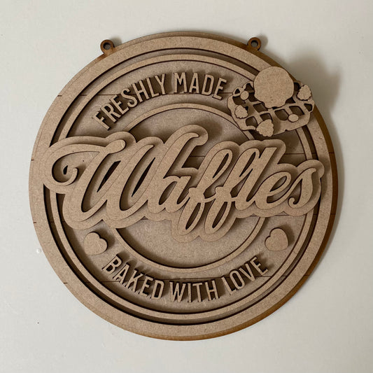 20cm Waffles Sign