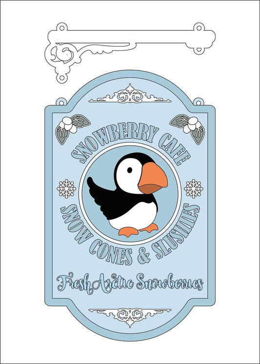 25cm Snowberry Cafe Hanging Sign