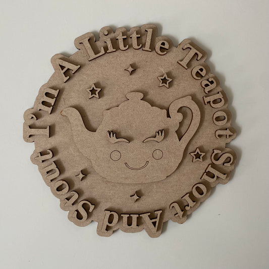 20cm I'm A Little Teapot Sign