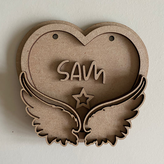 11cm Personalised Memory Heart
