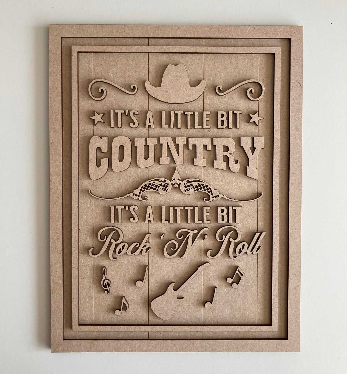 28.5cm It's A Little Bit Country It's A Little Bit Rock 'N' Roll Sign