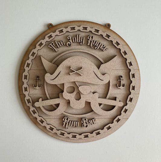 20cm Jolly Roger Rum Bar Sign