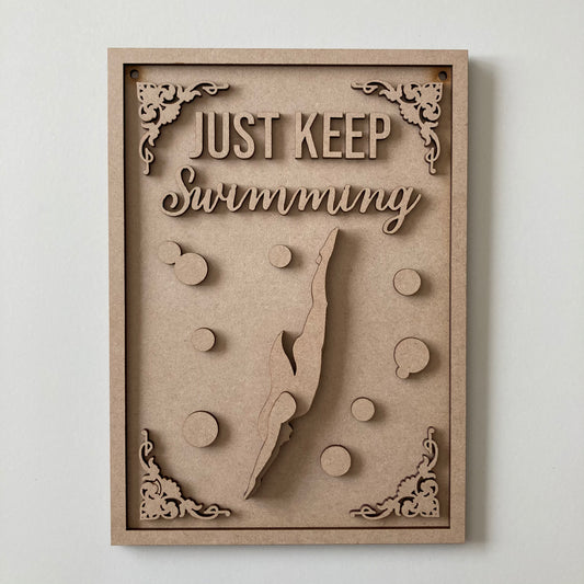 25cm Just Keep Swimming Sign
