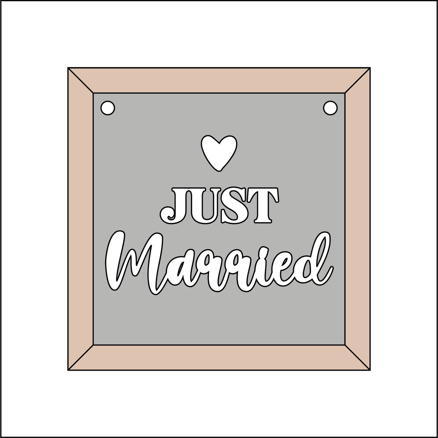 9cm Just Married Mini Frame