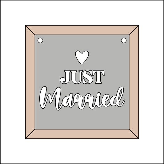 9cm Just Married Mini Frame