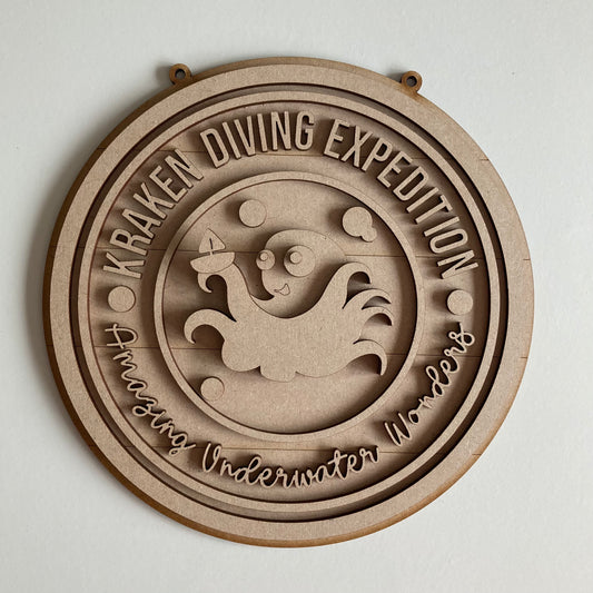 20cm Kraken Diving Expedition Sign