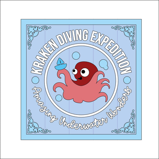 19cm Kraken Diving Expedition Sign