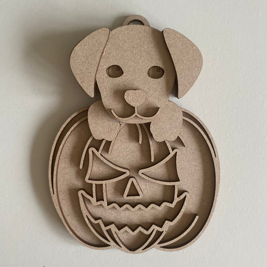 15cm Labrador In Halloween Pumpkin Decoration