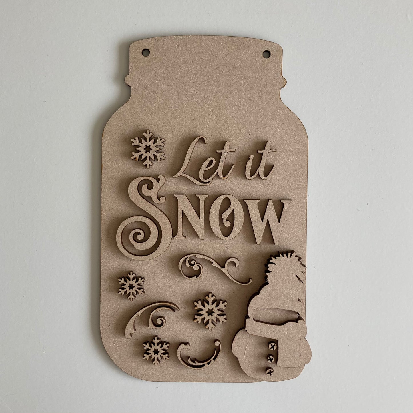 20cm Let It Snow Mason Jar