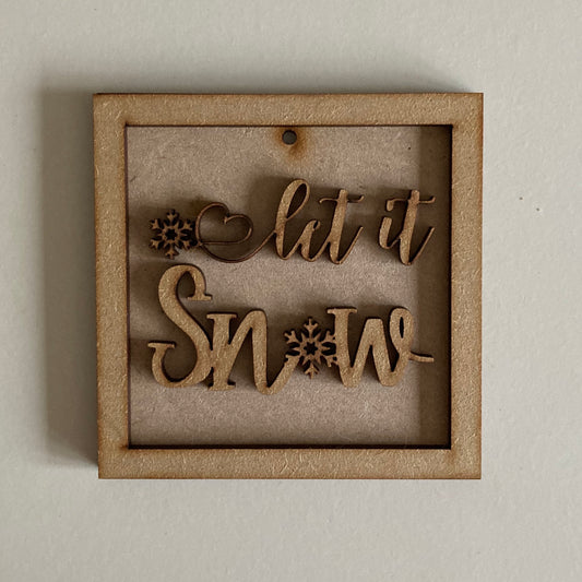 9cm Let It Snow Mini Frame