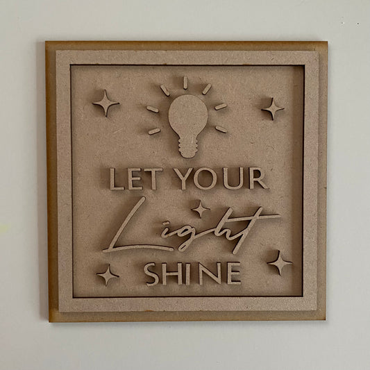 19cm Let Your Light Shine Sign