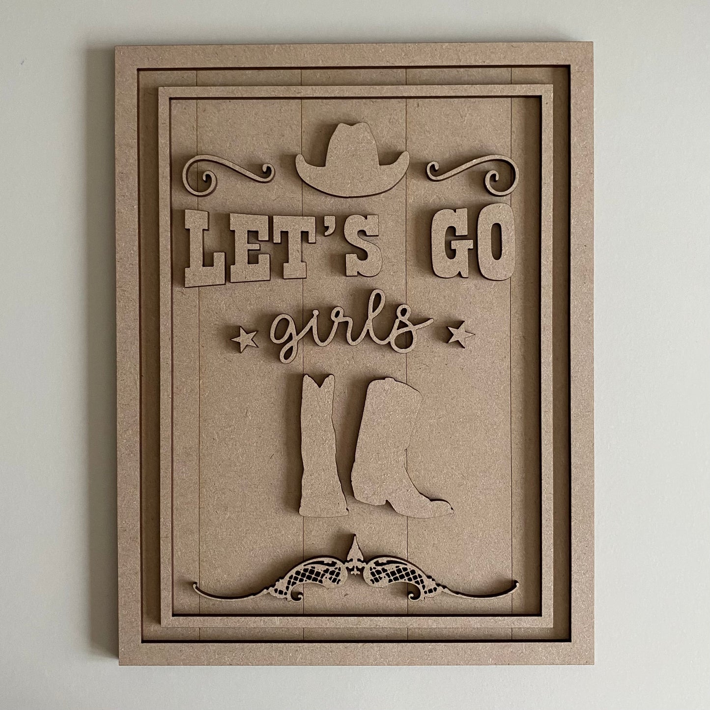 28.5cm Let's Go Girls Sign