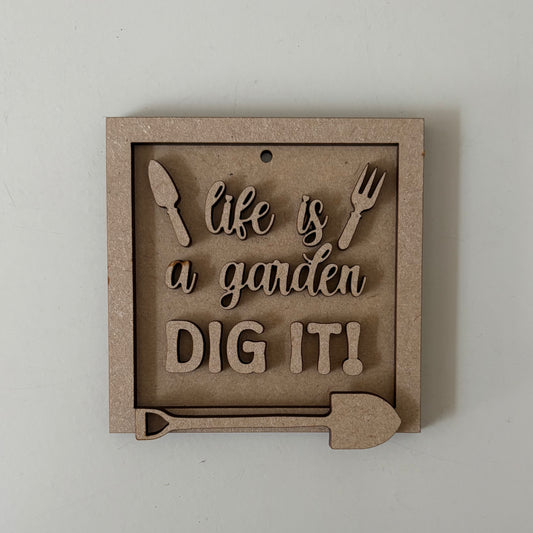 9cm Life Is A Garden Dig It Mini Frame