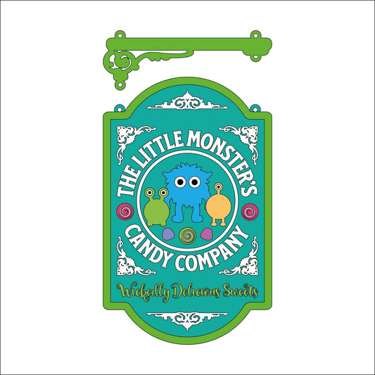 25cm The Little Monster's Candy Company Hanging Sign